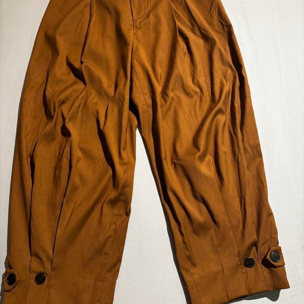 MOTF brown wide leg pants with button detail, size M discounted